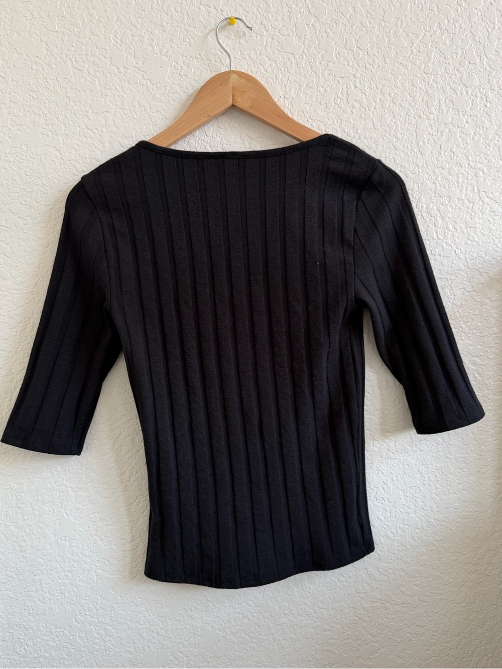 Free People Central Park Top Ribbed Button Front Black Small - Picture 5 of 5